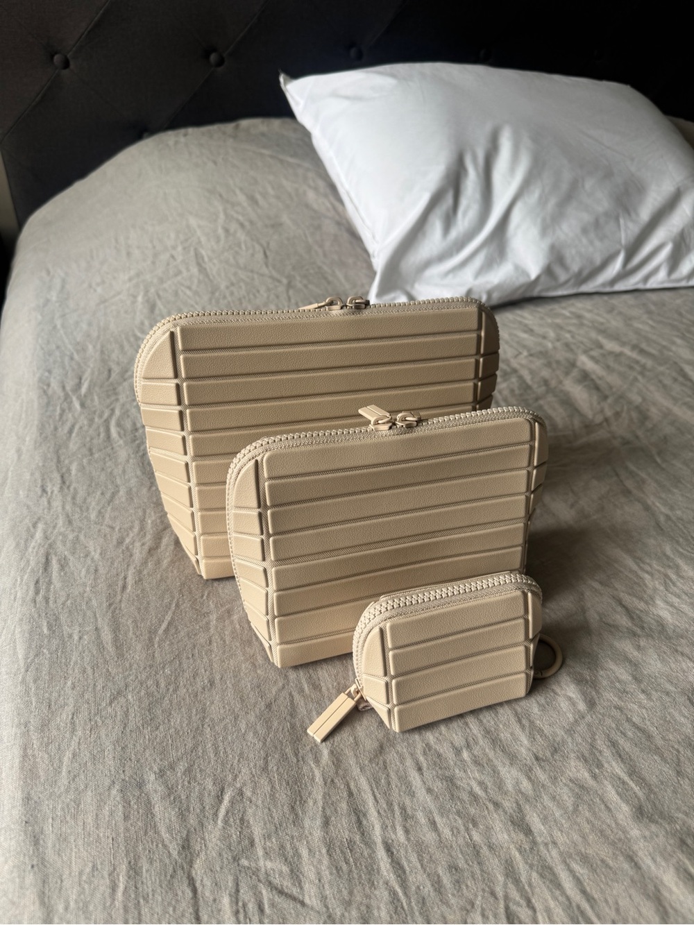 Parallelle Bisque 3-Piece Traveler Cosmetic Pouch Set
